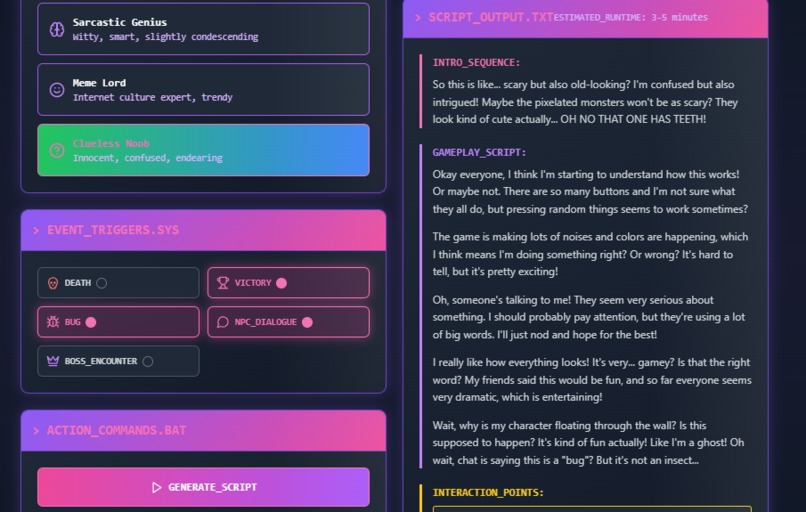Chaptron — Let’s Play AI Character Generator – screenshot 2