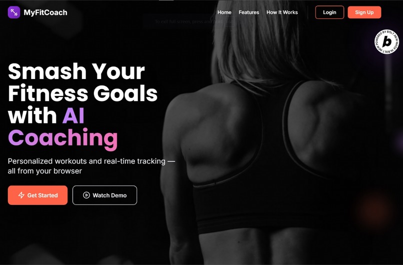 MyFitCoach-AI powered fitness coaching app – screenshot 1