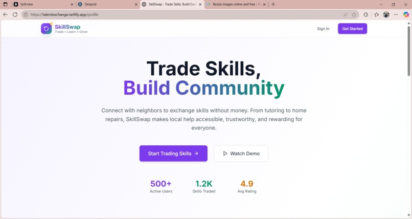 SkillSwap – screenshot 1