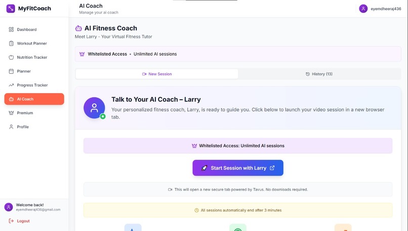 MyFitCoach-AI powered fitness coaching app – screenshot 7