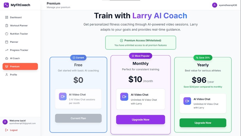 MyFitCoach-AI powered fitness coaching app – screenshot 8