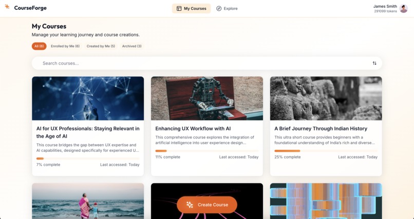 CourseForge – screenshot 2