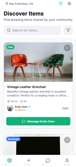 AI-Powered Local Community Exchange & Donation App – screenshot 1