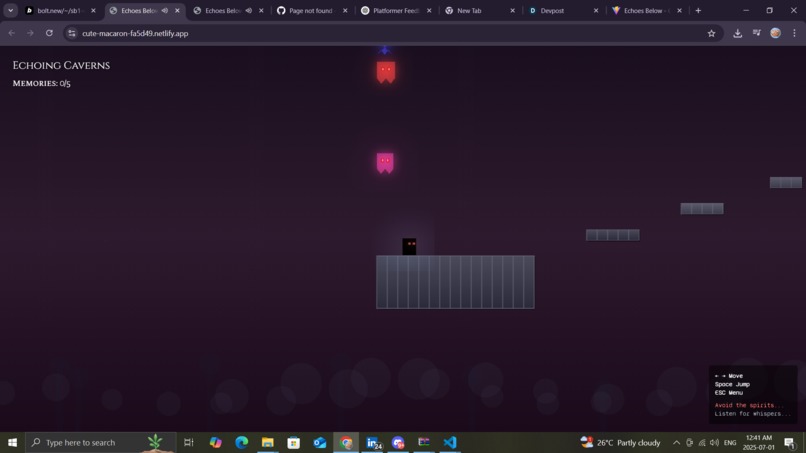 ECHOES BELOW- a platformer game – screenshot 4