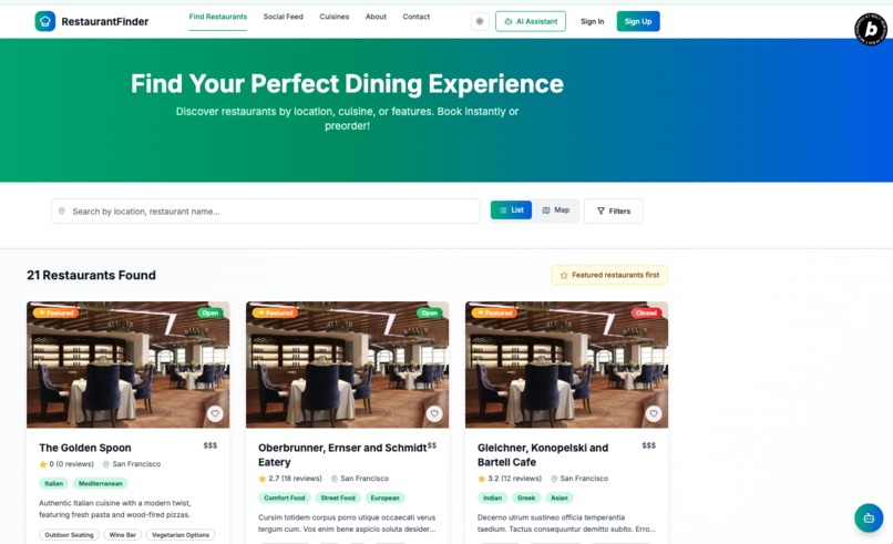 The Restaurant Finder – screenshot 2