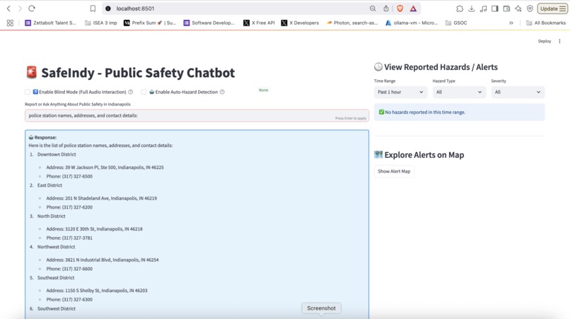 SafeIndy: Voice-Enabled Public Safety Chatbot – screenshot 4