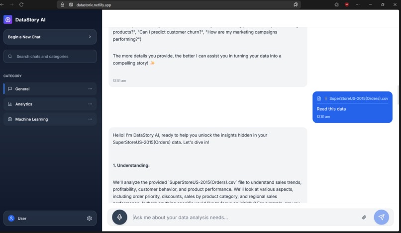 DataStory – screenshot 1