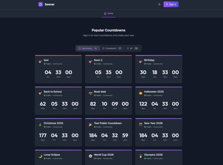 Sooner Countdowns – screenshot 2