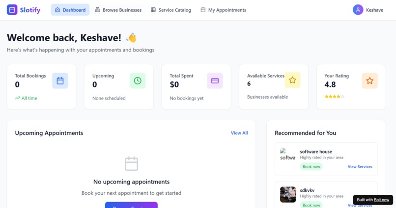 Slotify – Smart Appointment Scheduler – screenshot 1