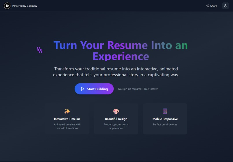 Resume Builder-(Bolt.new One Shot) 6.28.25 – screenshot 1