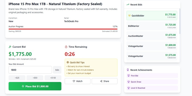 NovaBid – screenshot 2
