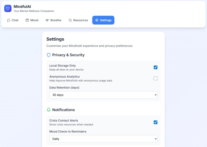 Mindful AI – screenshot 1