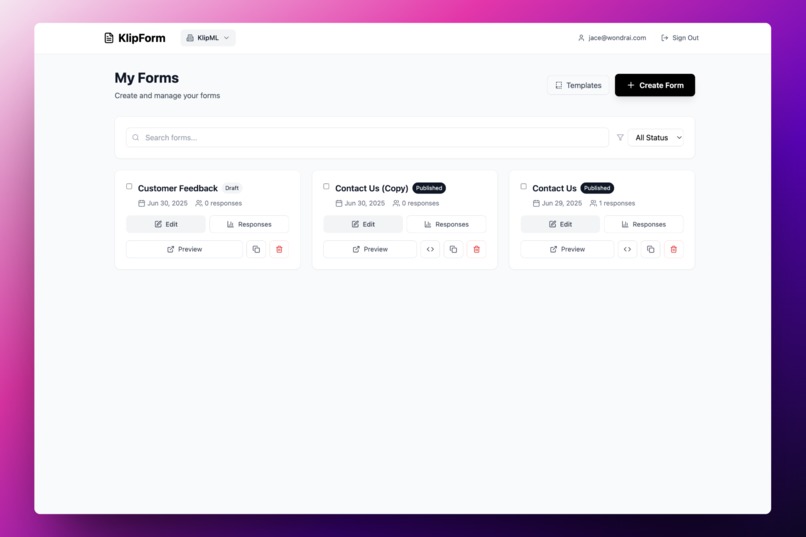 KlipForm - Beautiful Forms and Surveys – screenshot 1
