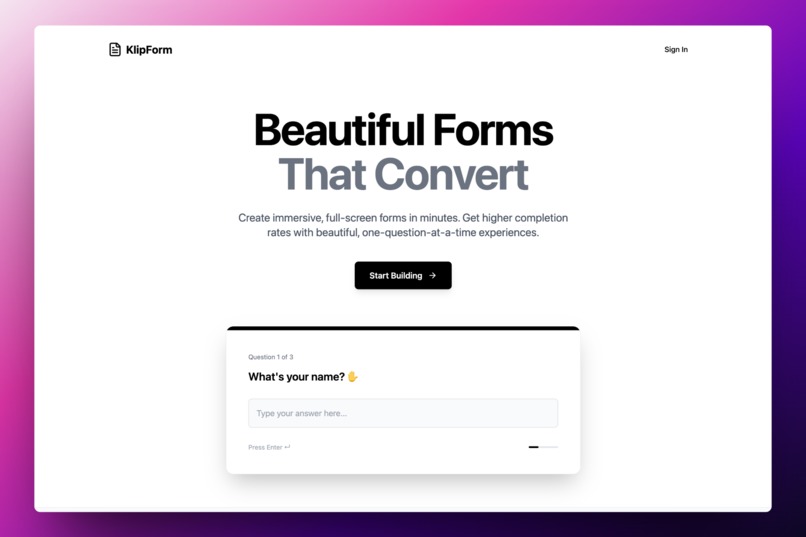 KlipForm - Beautiful Forms and Surveys – screenshot 2