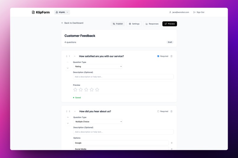 KlipForm - Beautiful Forms and Surveys – screenshot 3