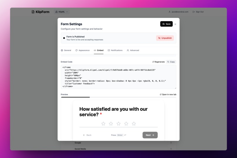 KlipForm - Beautiful Forms and Surveys – screenshot 5