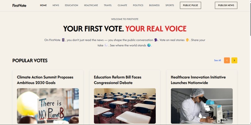FirstVote : Vote on the news. Shape public opinion. – screenshot 1
