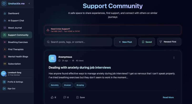 Unshackle.me – screenshot 2