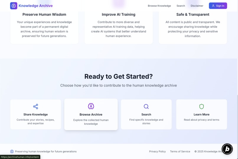 Human Knowledge Archive – screenshot 3
