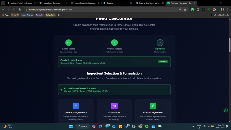 Fire Feed Formulator – screenshot 3