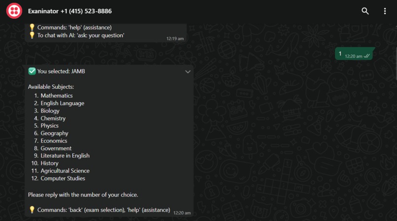 Examinator – screenshot 2