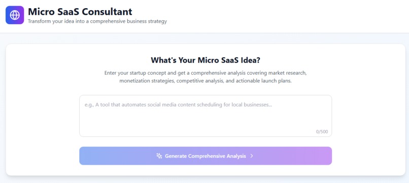 Micro SaaS Consultant – screenshot 1