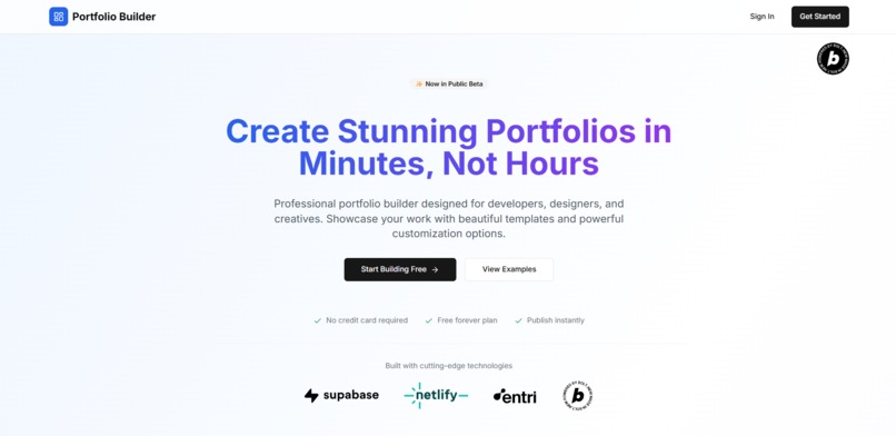 Portfolio Builder – screenshot 1