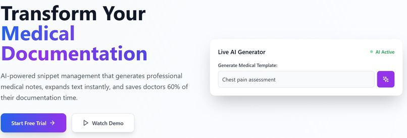 MedSnippet AI – Fast, Smart, Secure Medical Documentation – screenshot 2