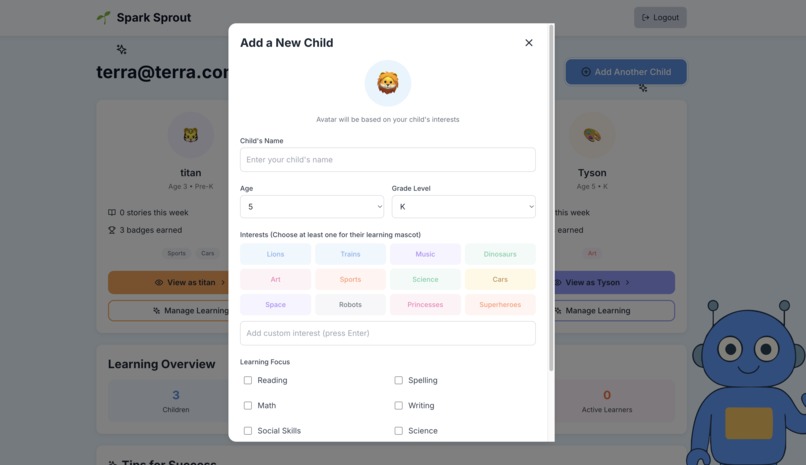 SparkSprout – screenshot 2