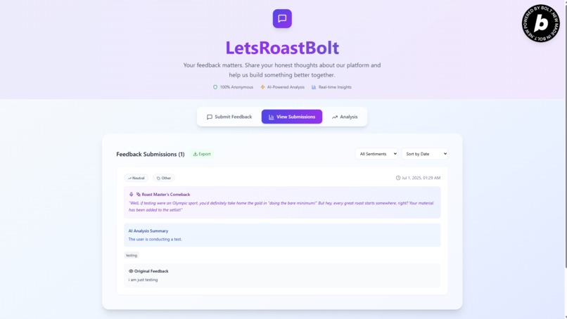 Lets Roast Bolt – screenshot 2