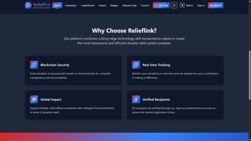 Relieflink – screenshot 2