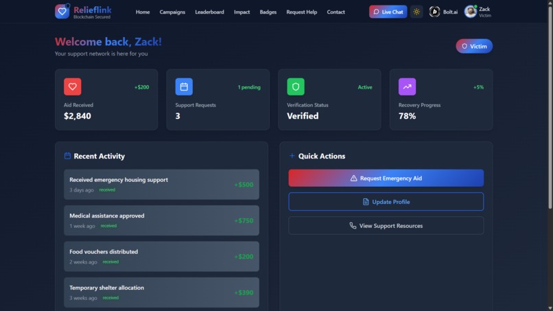 Relieflink – screenshot 4