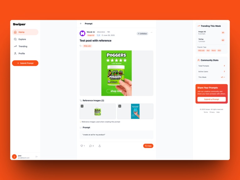 Swiper - Social Platform for Vibe Marketers & Vibe Designers – screenshot 3