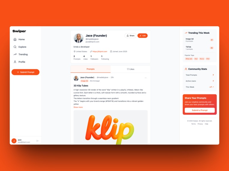Swiper - Social Platform for Vibe Marketers & Vibe Designers – screenshot 4