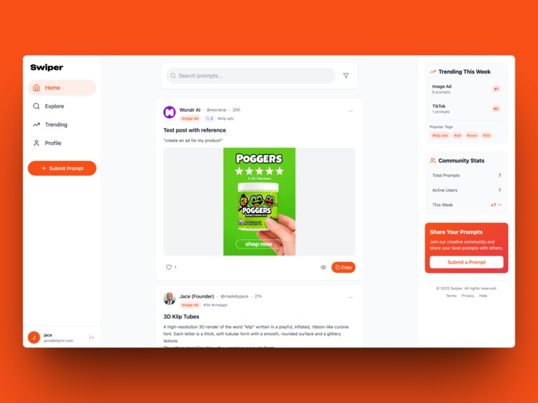 Swiper - Social Platform for Vibe Marketers & Vibe Designers – screenshot 7