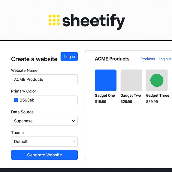 sheetify.store – screenshot 1