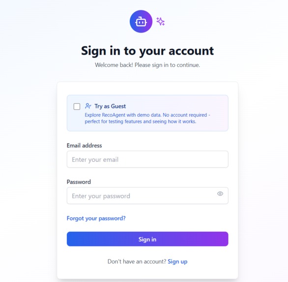 RecoAgent – screenshot 1