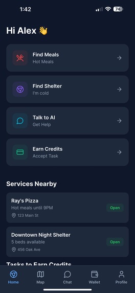 Bridge: AI Help for Homeless (Single Prompt) – screenshot 5