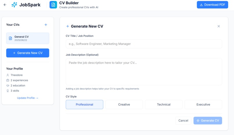 JobSpark – screenshot 2