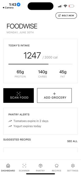 FoodWise  – screenshot 1