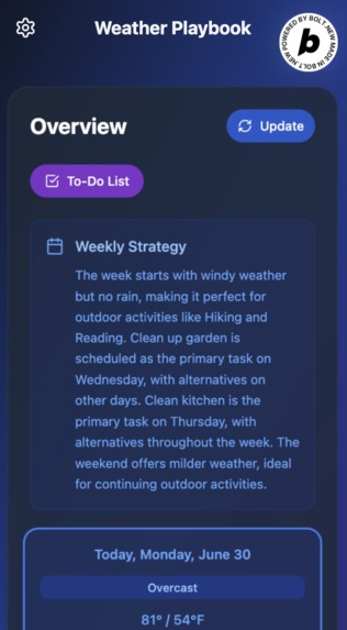 Weather Playbook – screenshot 1