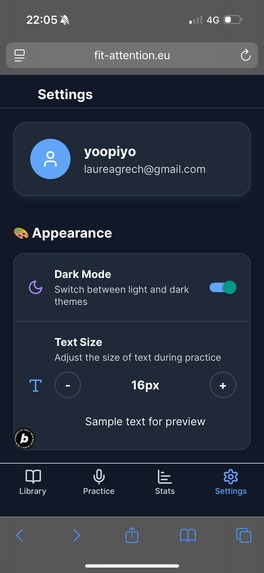 FitAttention – screenshot 4
