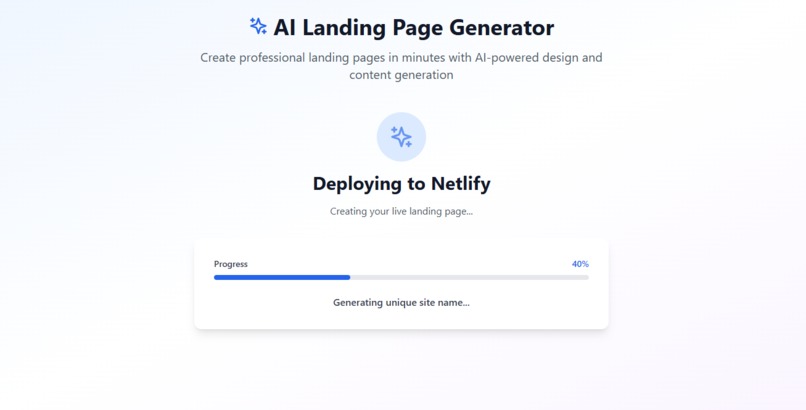 Automatic Landing Page – screenshot 1