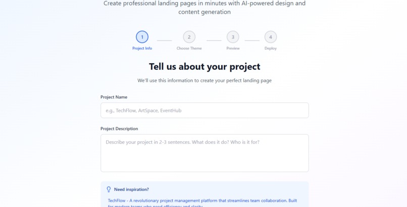 Automatic Landing Page – screenshot 2