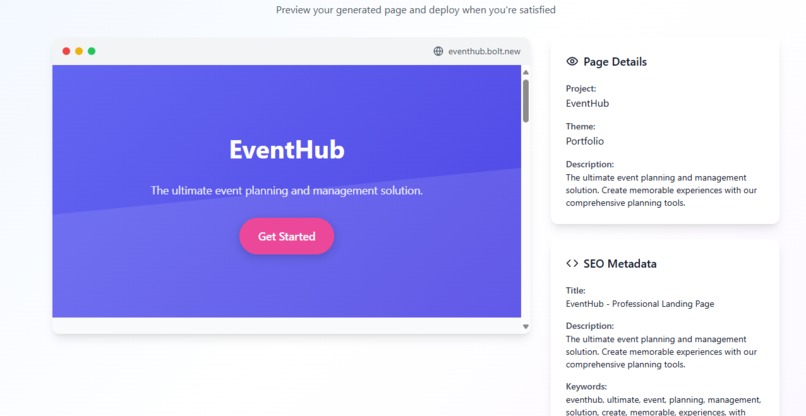 Automatic Landing Page – screenshot 4
