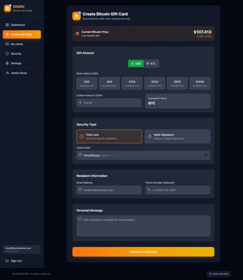 BitGiftr – screenshot 1