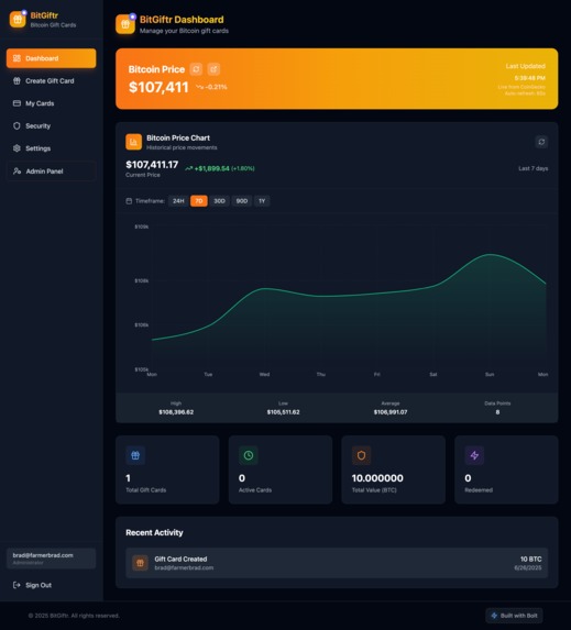 BitGiftr – screenshot 2