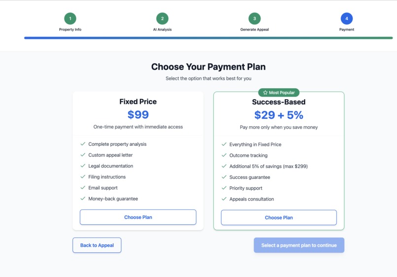 Tax appeal AI – screenshot 2
