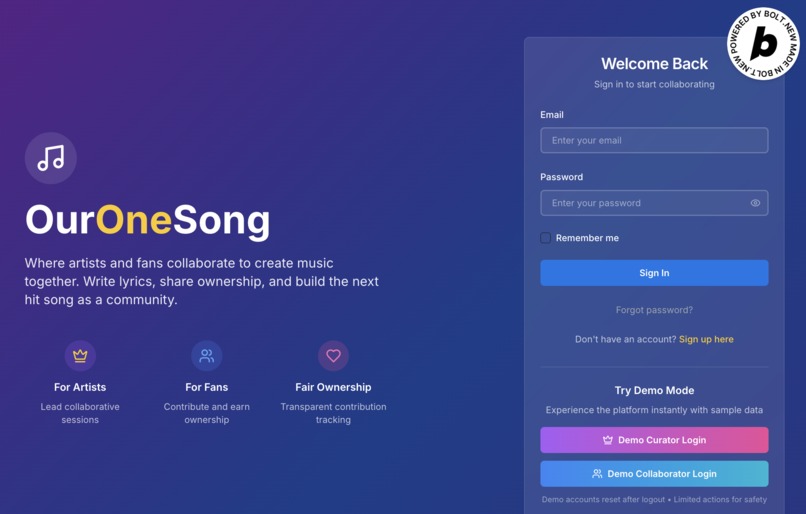 OurOneSong – screenshot 1