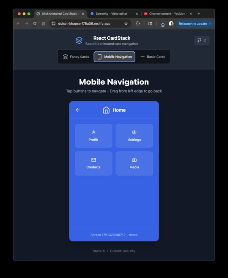 React CardStack – screenshot 2